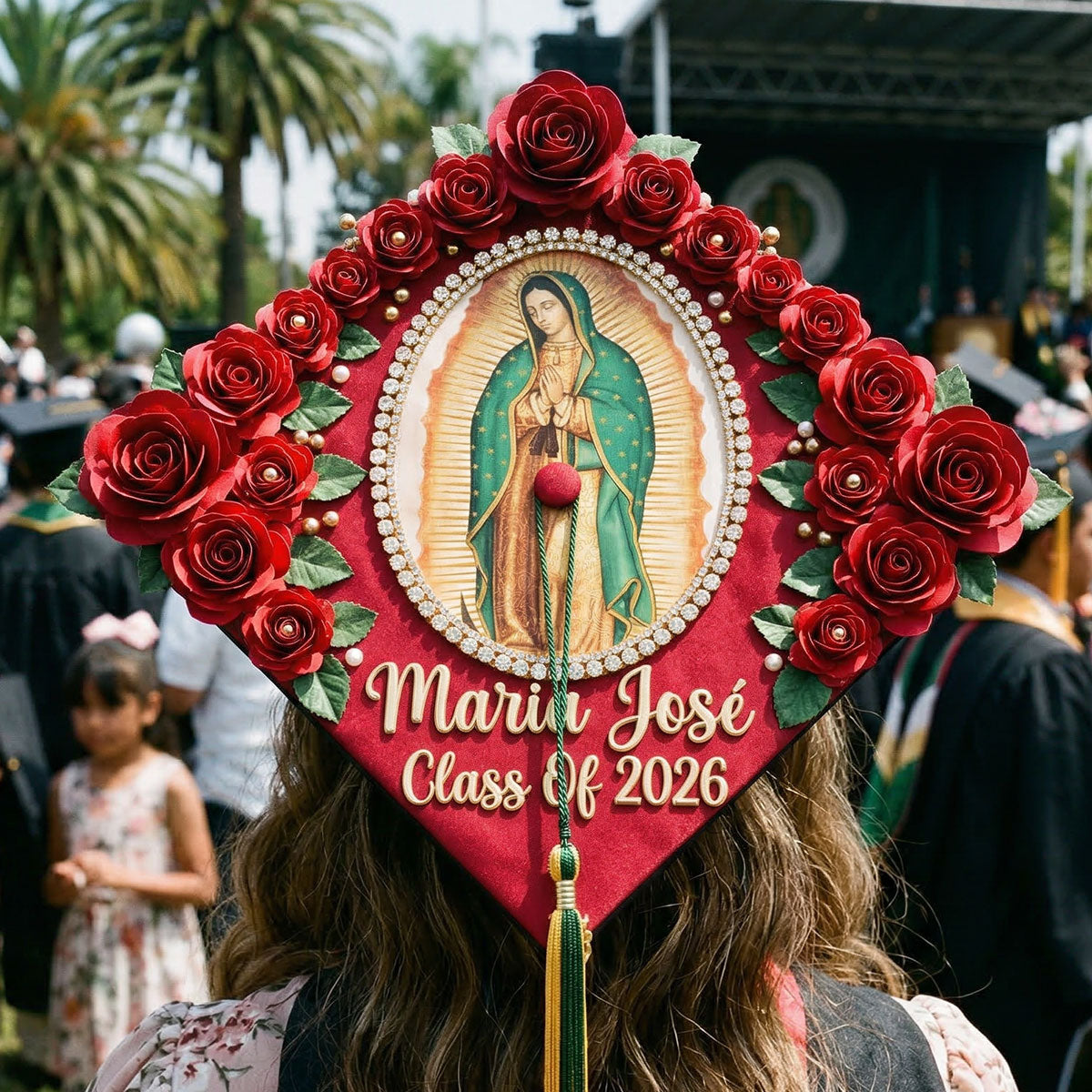 Lady Of Guadalupe - Personalized Graduation Cap Topper