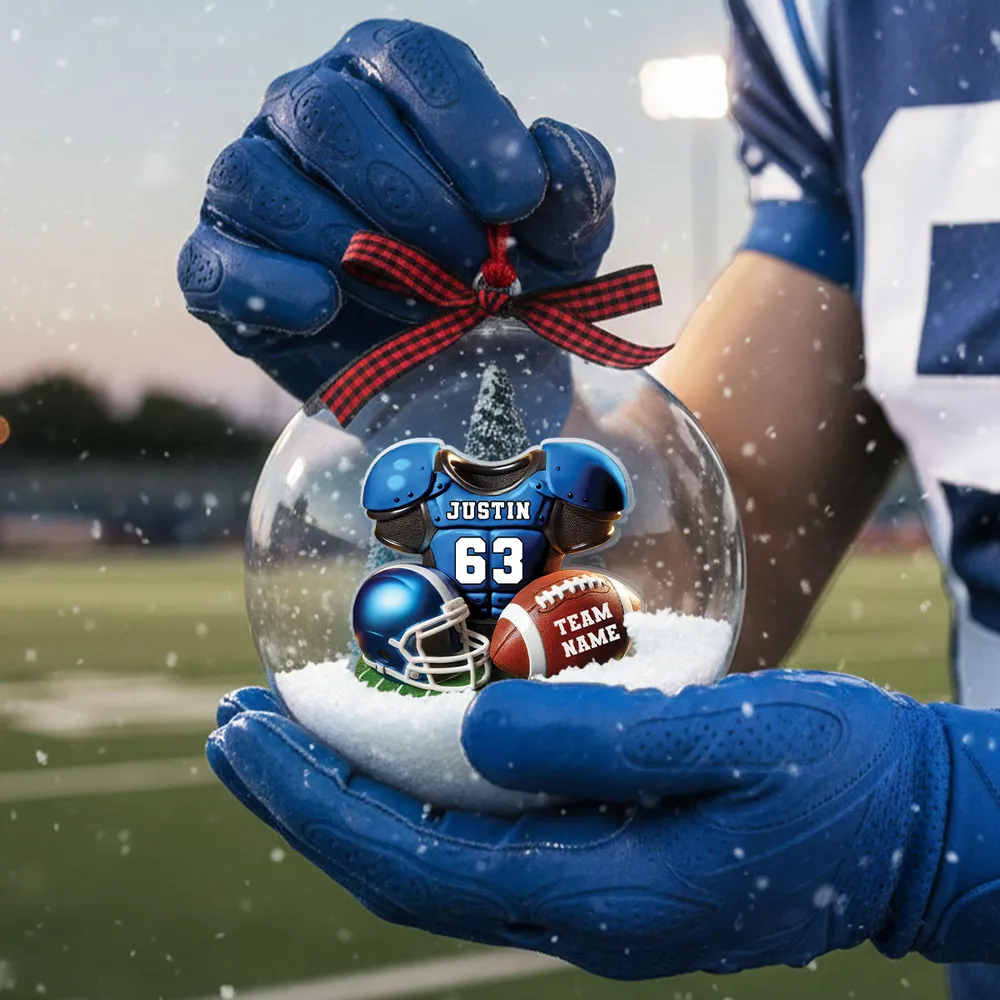 Acrylic Snow Globe Ornament with 3D Christmas Tree Inside, Clear Holiday Hanging Decor, Creative Gift for Him, Kids, Friends & Sports Fans