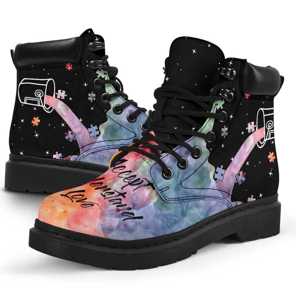 Accept Understand Love Autism Awareness All Season Boots 0622