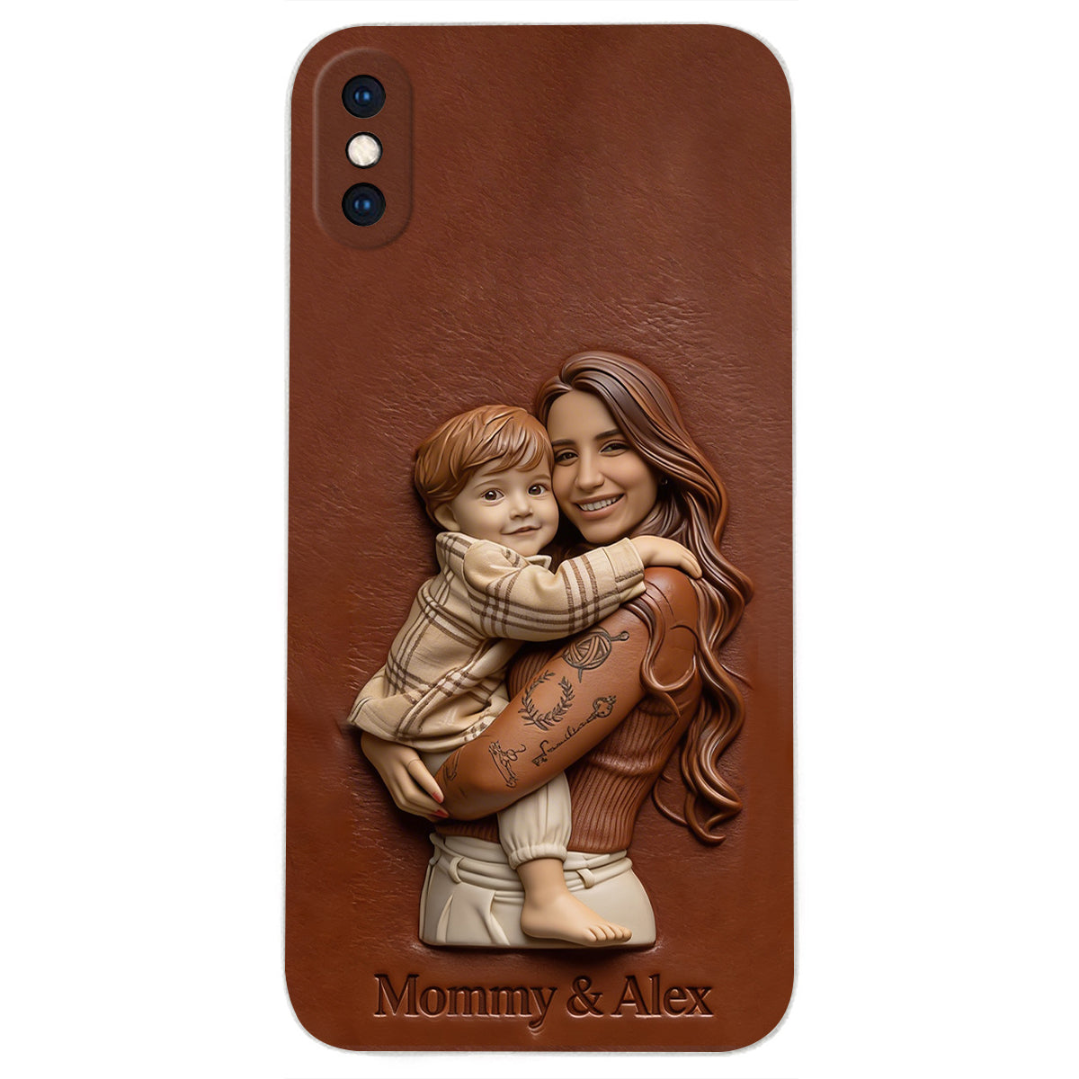 Custom Any Photo Gift For Mom, Grandma - Personalized Mother Leather Phone Case
