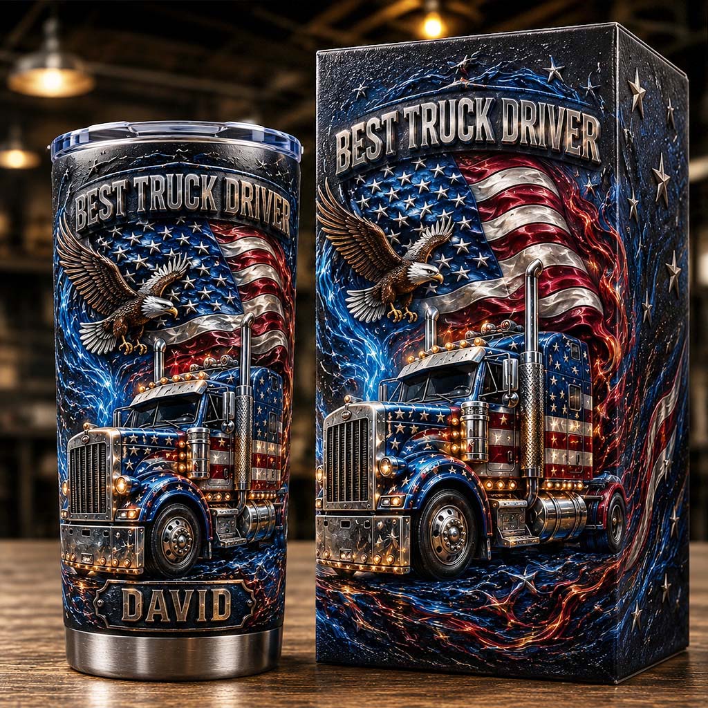 Best Truck Driver - Personalized Trucker Tumbler With Gift Box