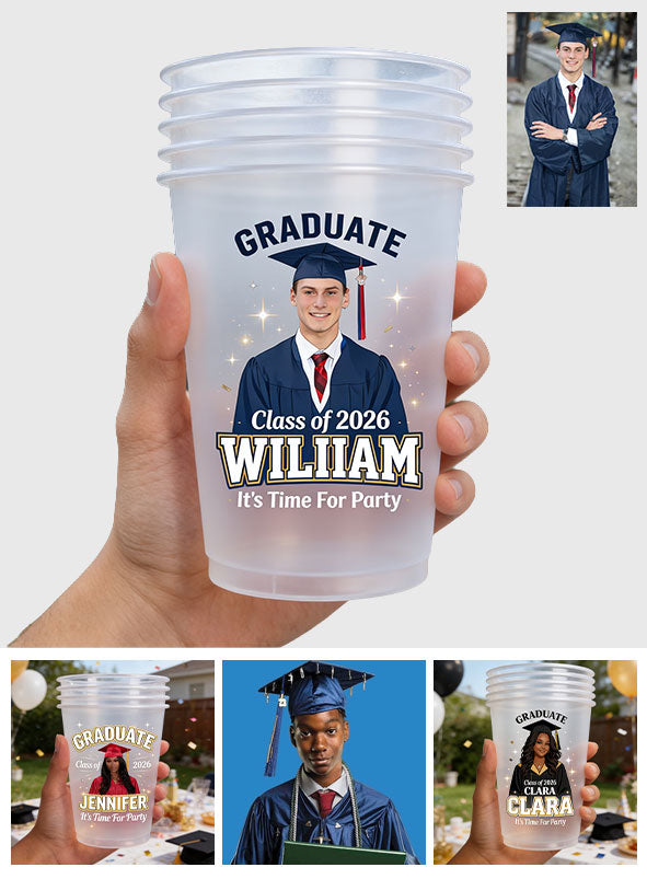 It's Time For Party - Personalized Graduation Frosted Cup