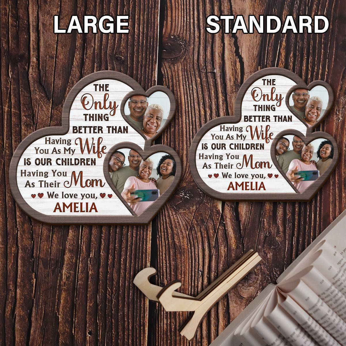 Custom Photo The Only Thing Better Than Having You - Mom Gift For Wife From Husband - Personalized 2-Layered Wooden Plaque With Stand