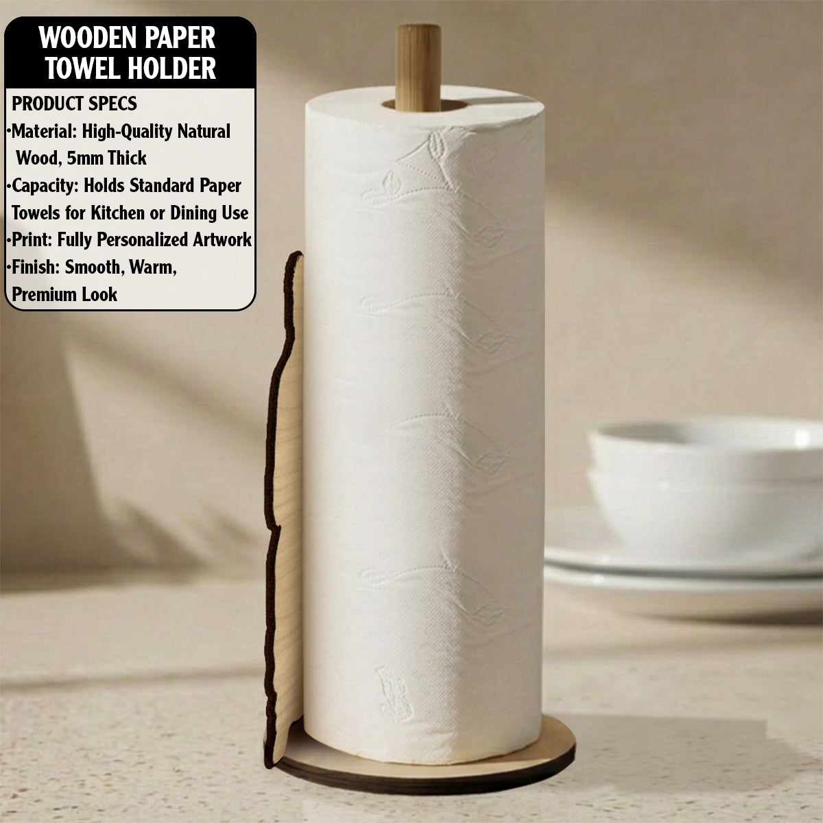 Best Time Of Day - Personalized Father Paper Towel Stand