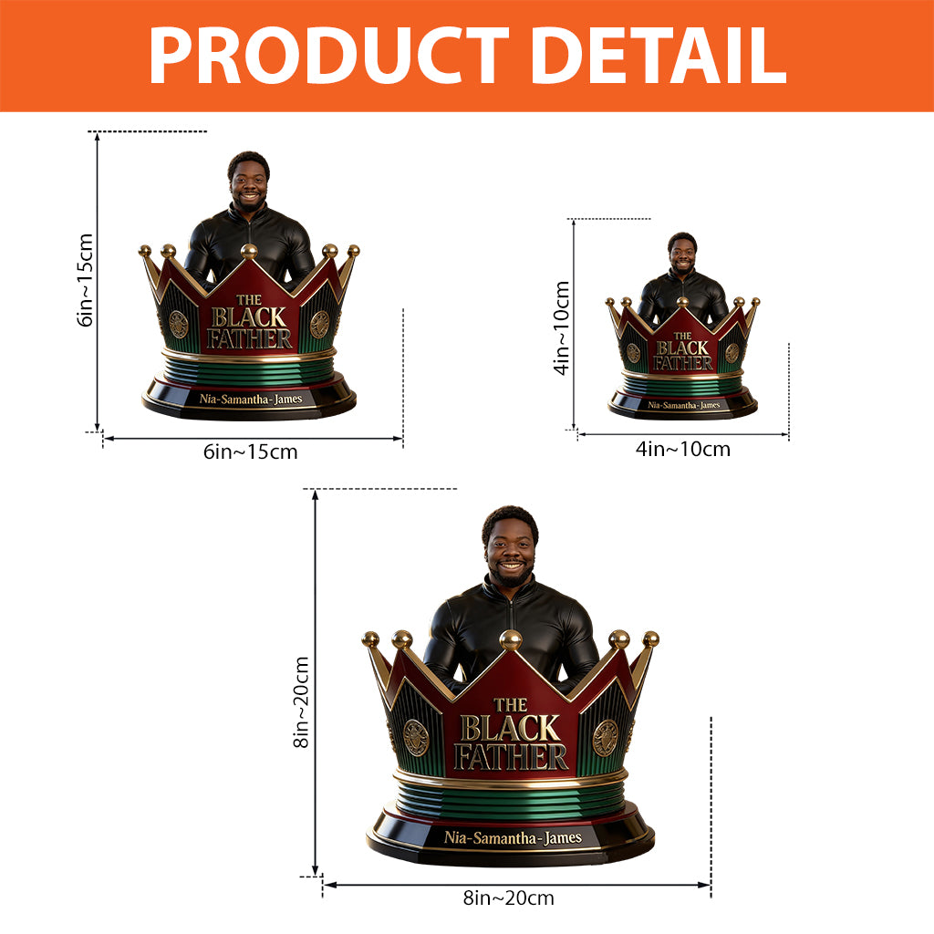 Black Father Custom From Photo - Personalized Father Custom Shaped Acrylic Plaque