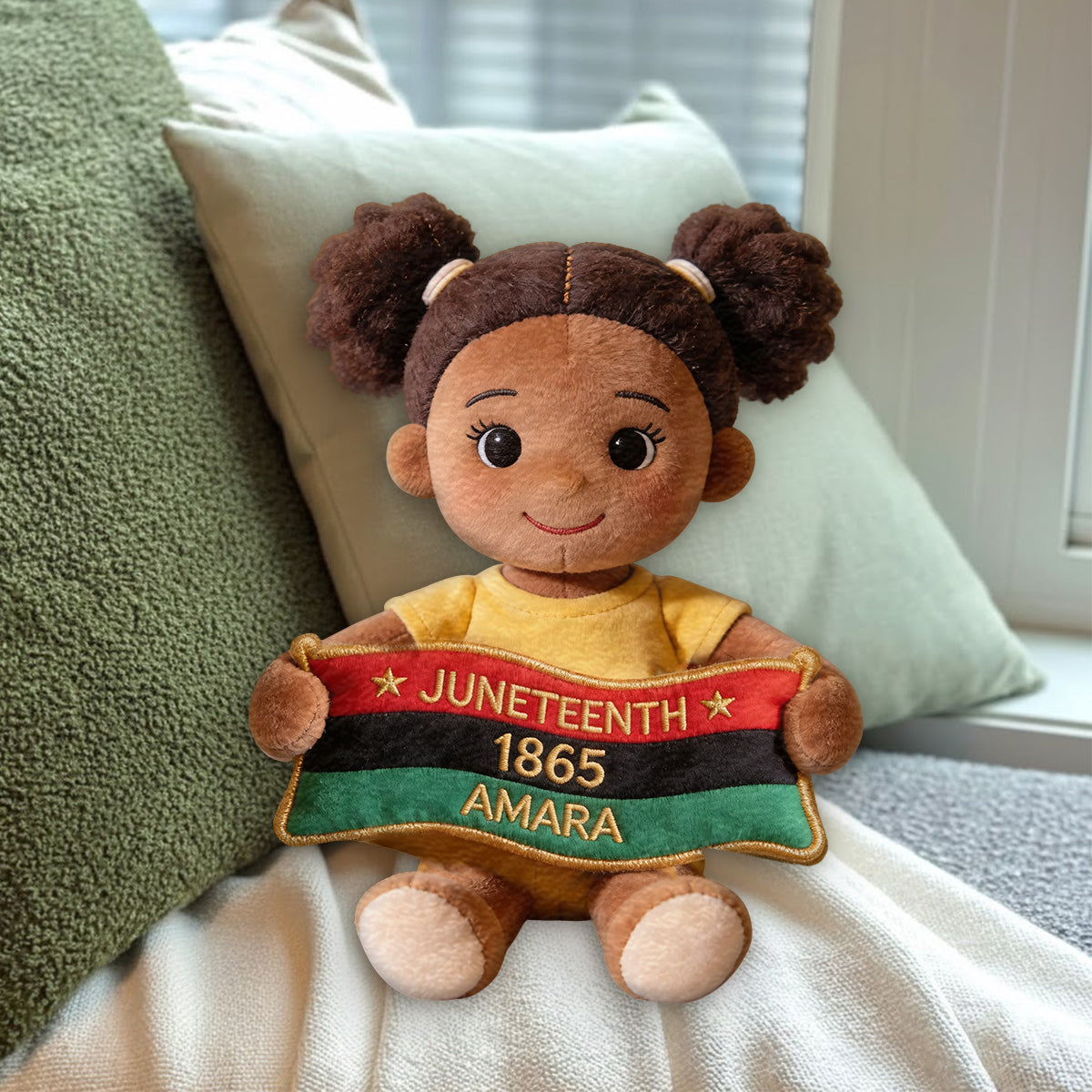Celebrating Freedom 1865 - Personalized Juneteenth Premium Faux Fur Pillow