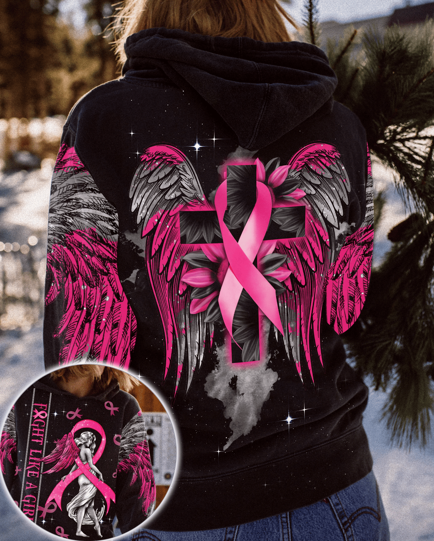 Fight Like A Girl Breast Cancer - Breast Cancer Awareness All Over T-shirt and Hoodie 0822