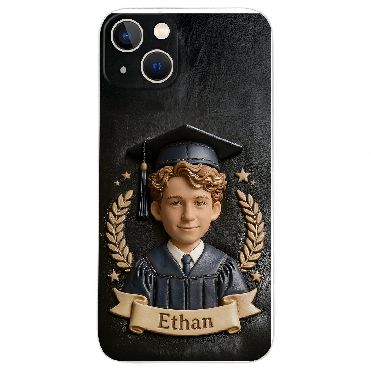 Graduation Gift - Personalized Graduation 3D Embossed Leather Phone Case
