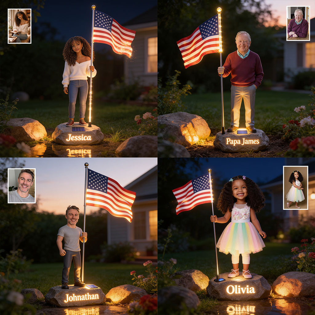 Celebrate 4th Of July - Personalized Family Solar Acrylic Light