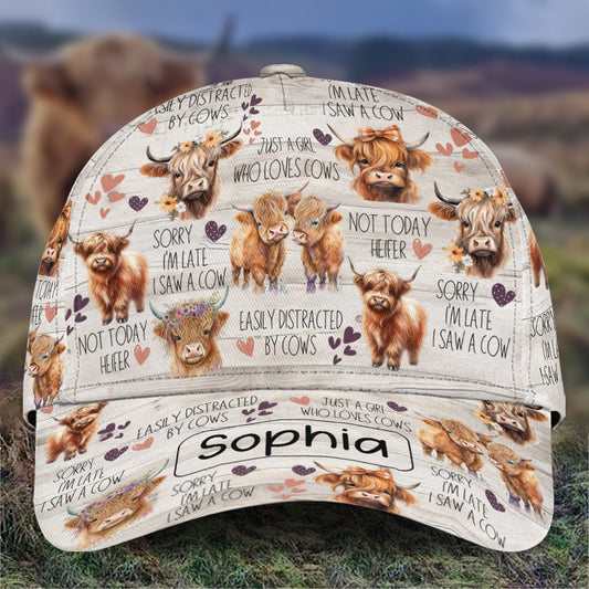 Just A Girl Who Loves Highland Cows - Personalized Highland Cow Classic Cap