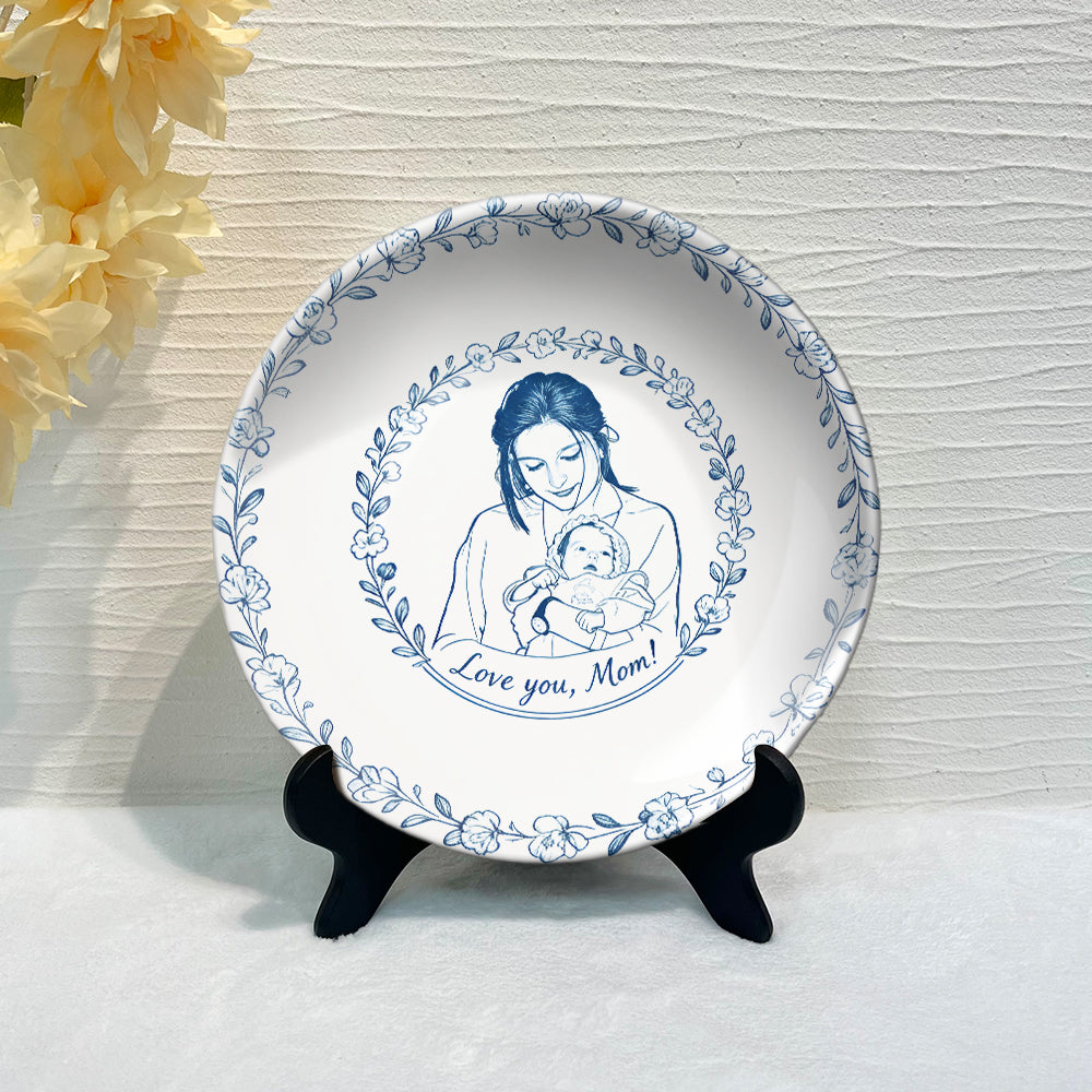Custom From Any Photo - Personalized Mother Ceramic Round Plate