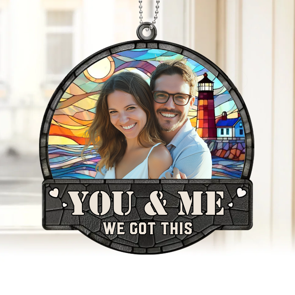 Custom Couple Suncatcher - Personalized Anniversary Ornament Gift