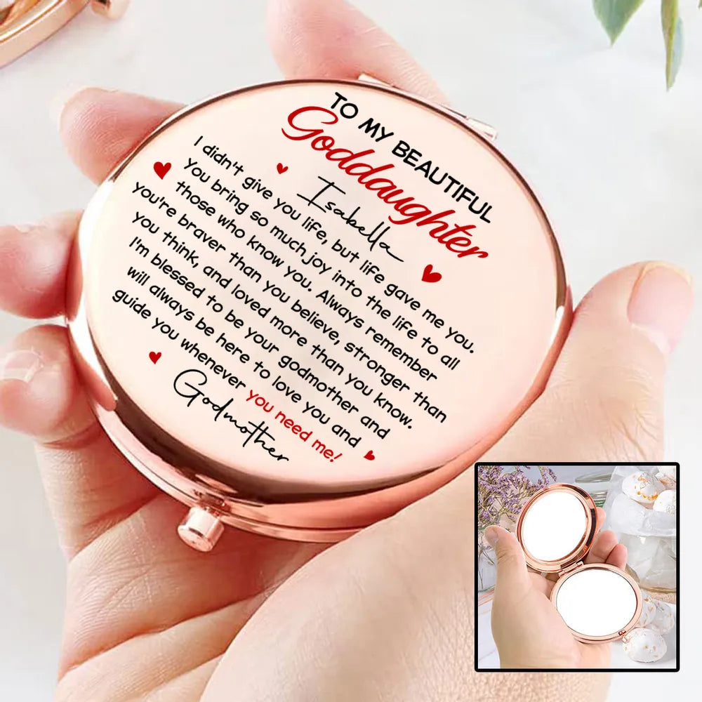 To My Beautiful Goddaughter - Personalized Custom Compact Mirror