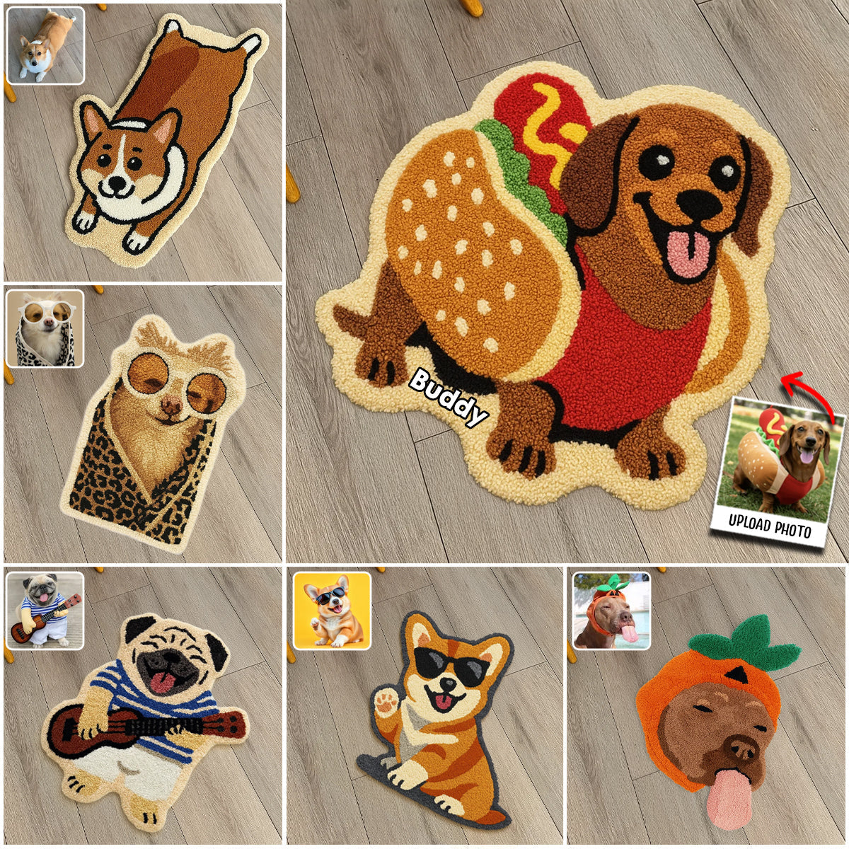 Any Photo Into Rug - Personalized Dachshund Dog Non-Slip Tufted Rug