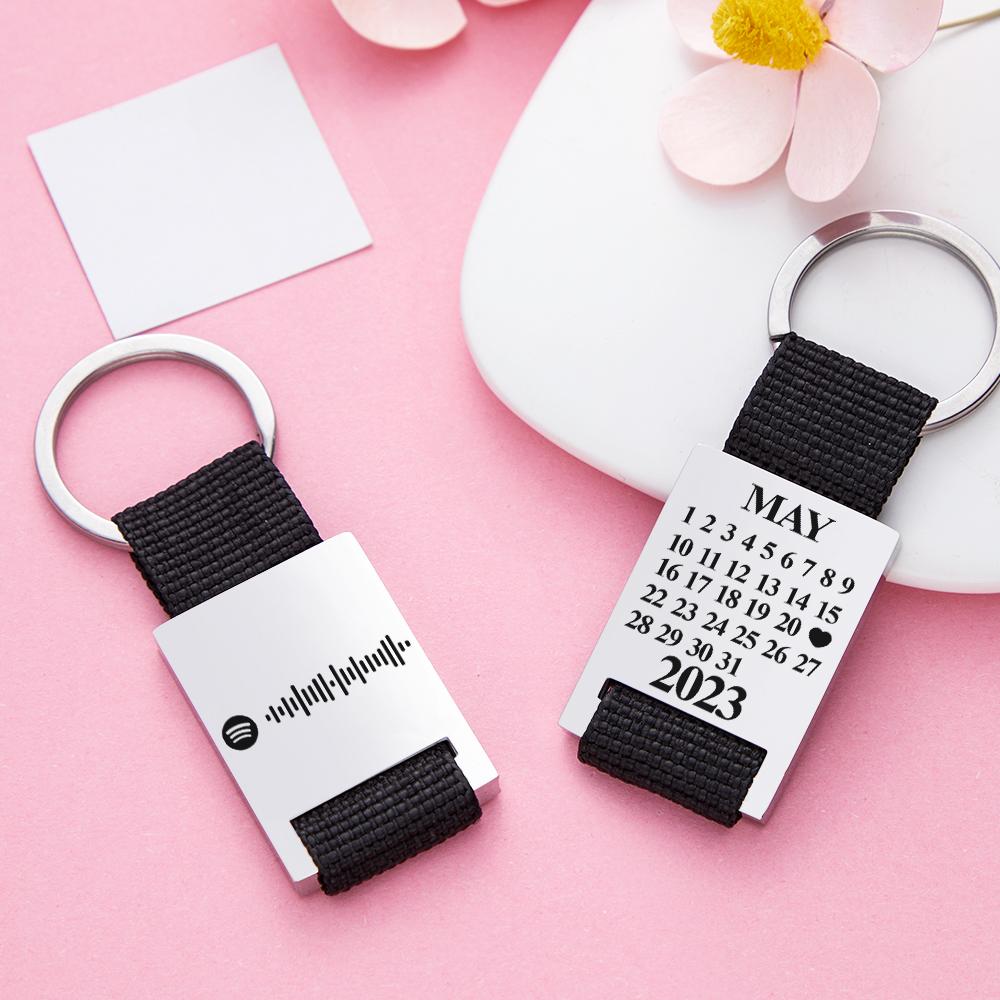 Custom Calendar Music Code Music Code Calendar Keychain - gift for anyone - Personalized Keychain