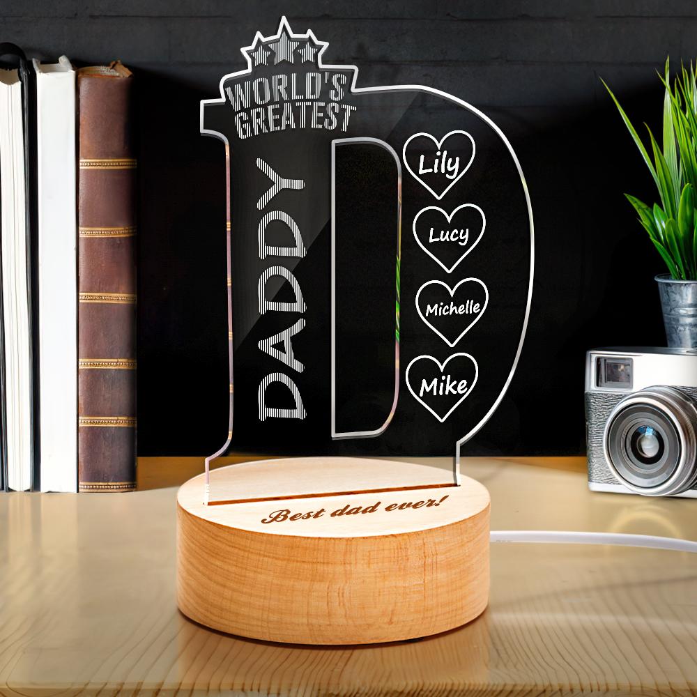 Best Dad Ever - Personalized Father Photo Crystal Plaque