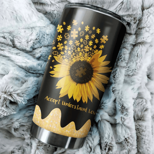 Accept, Understand, Love Autism - Autism Awareness Tumbler 0921