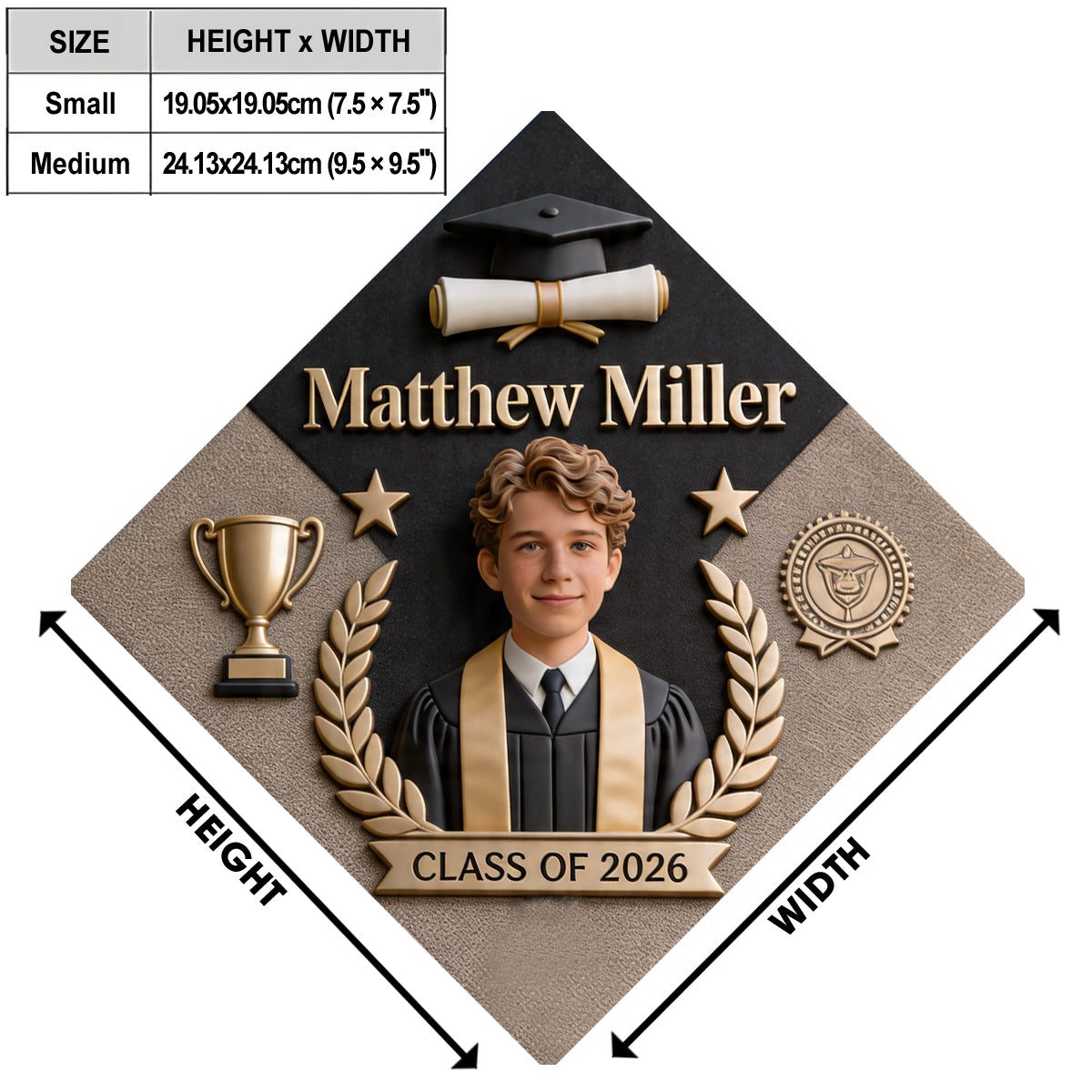 Class Of 2026 - Personalized Graduation Cap Topper