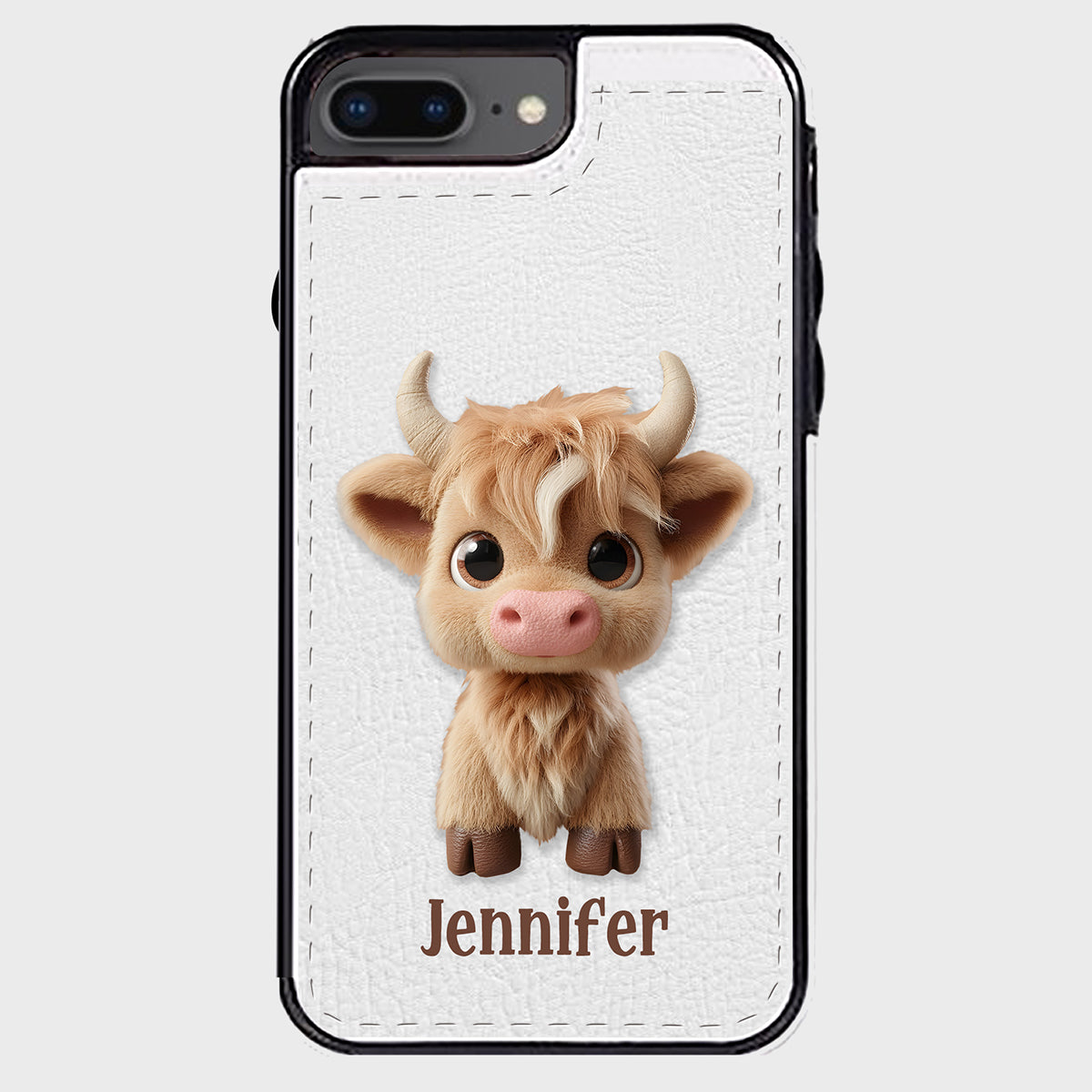 Cute Highland Cow - Personalized Highland Cow Foldable Wallet Phone Case