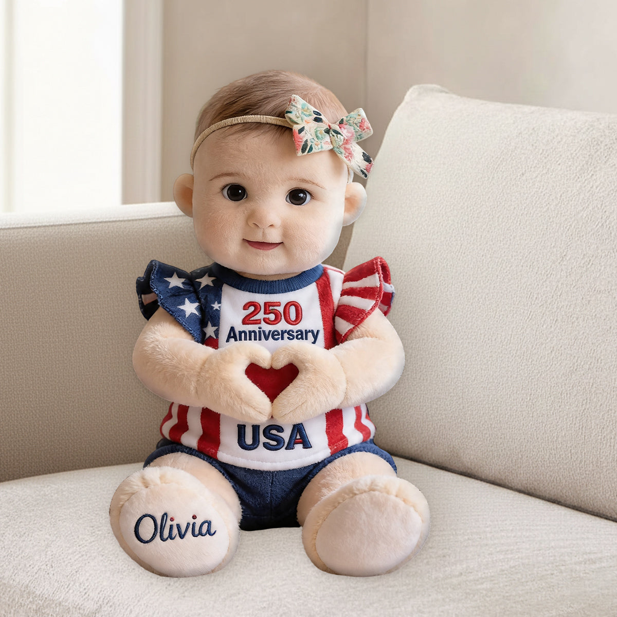 250 Anniversary Keepsake Gift - Personalized Kid Premium Faux Fur Pillow