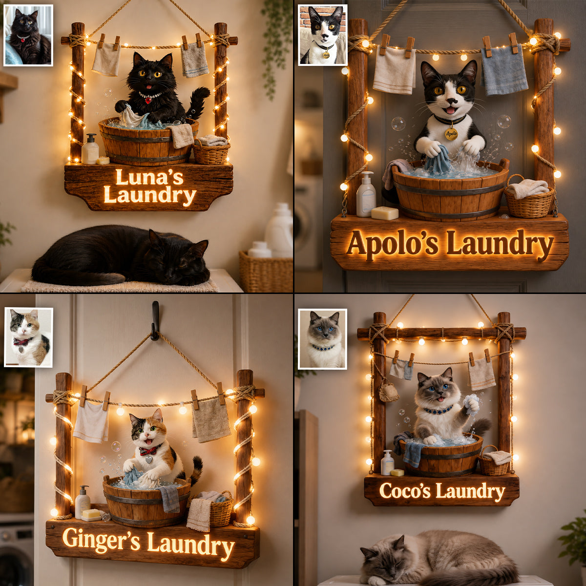 Laundry Boss - Personalized Cat LED Light Acrylic Sign