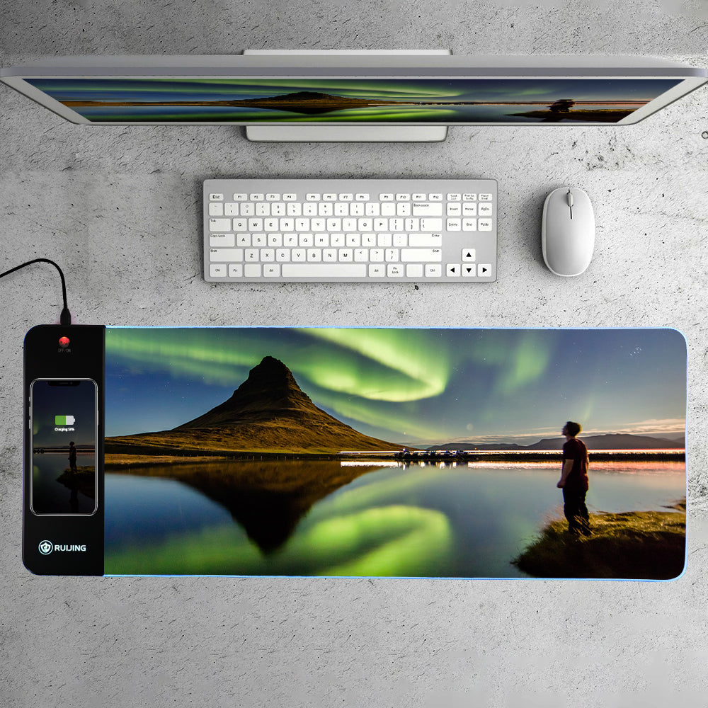 Any Photo - Personalized RGB Wireless Charger Photo LED Mouse Pad