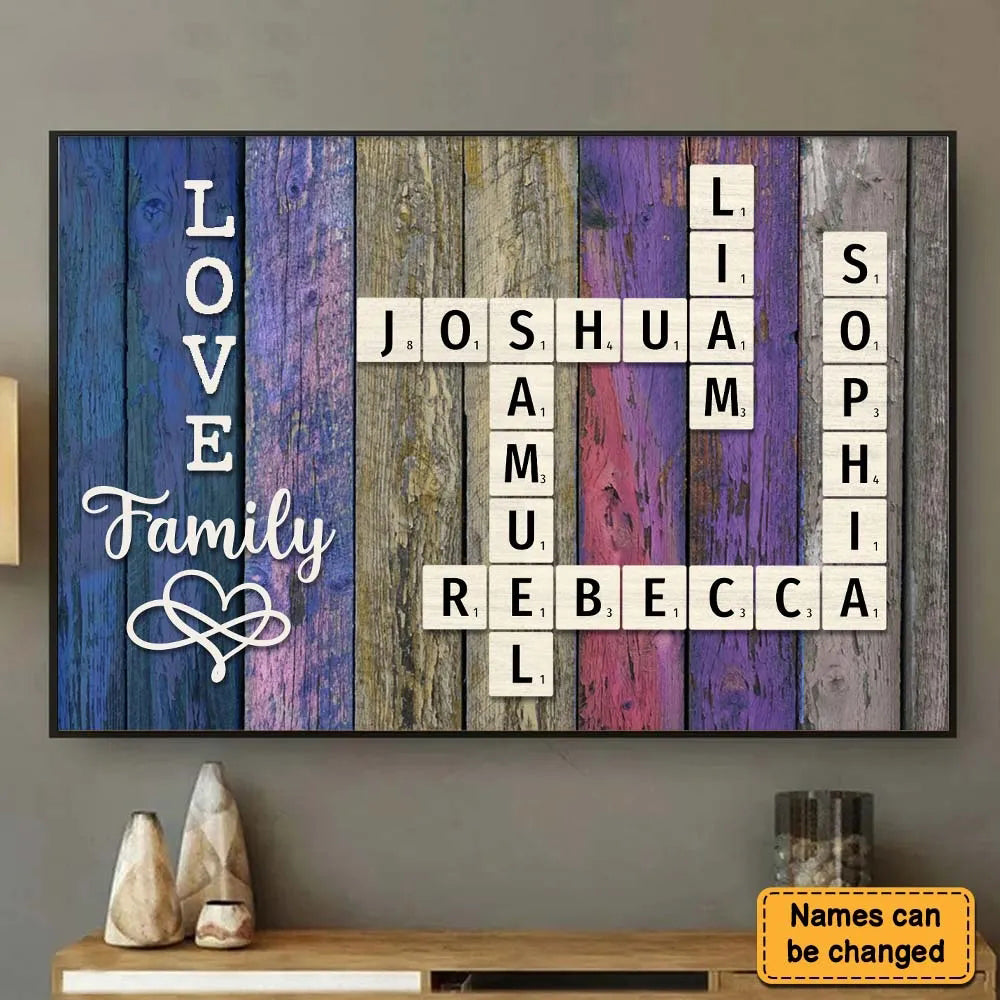 Personalized Family Name Crossword Poster – A Unique Gift for Loved Ones