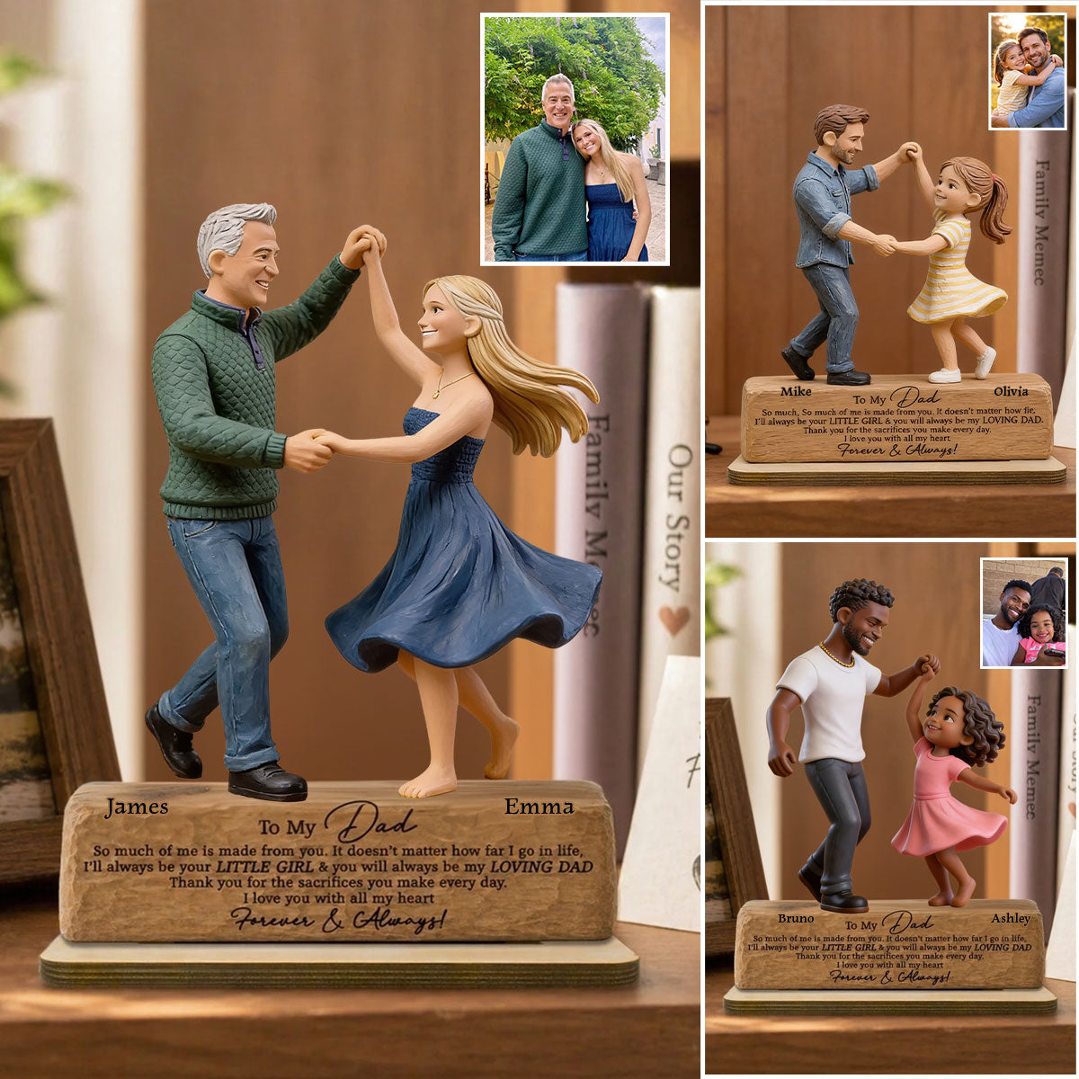 I Love You With All My Heart - Personalized Father Custom Shaped Wood Plaque