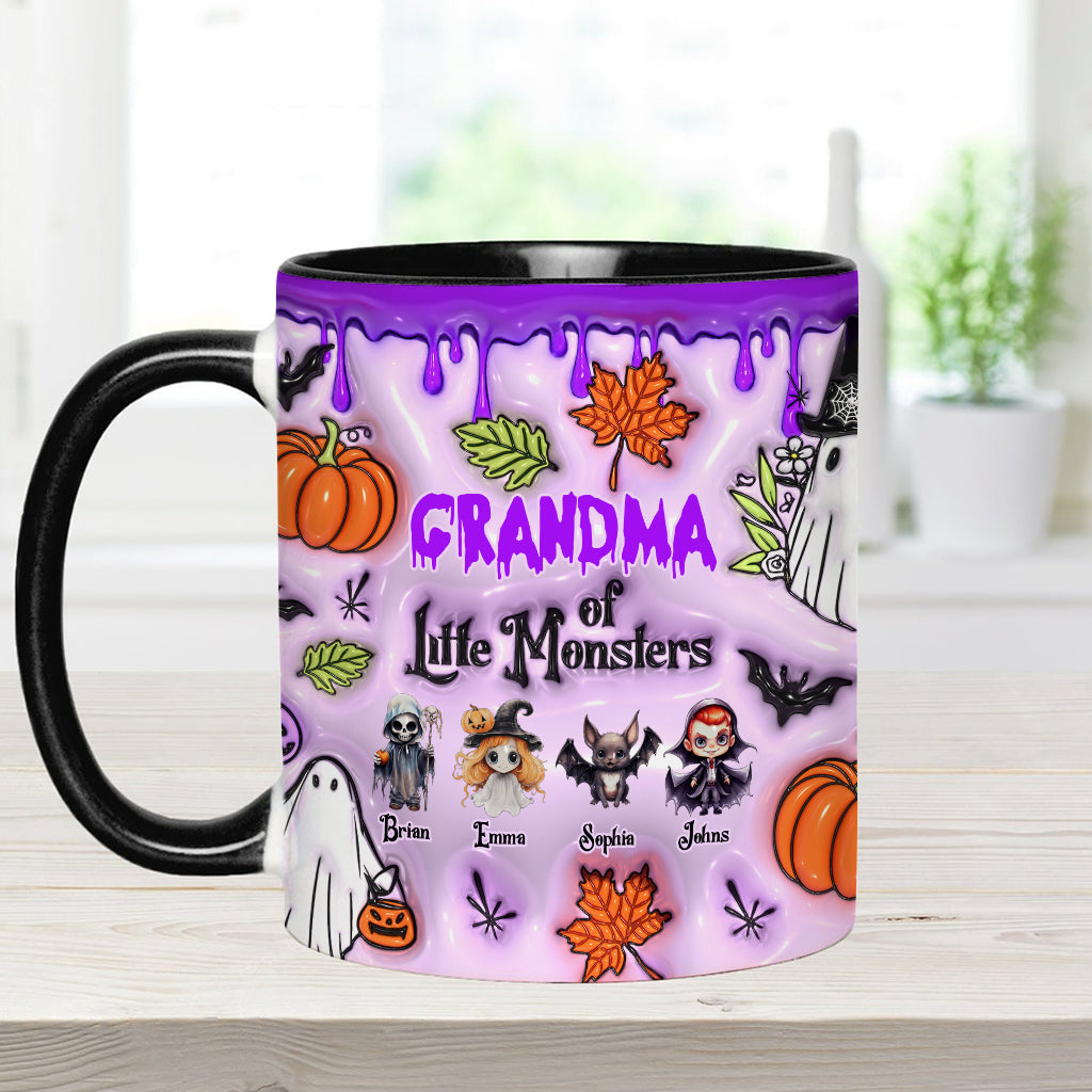 Grandma Of Little Monsters Any Title - Personalized Grandma Accent Mug