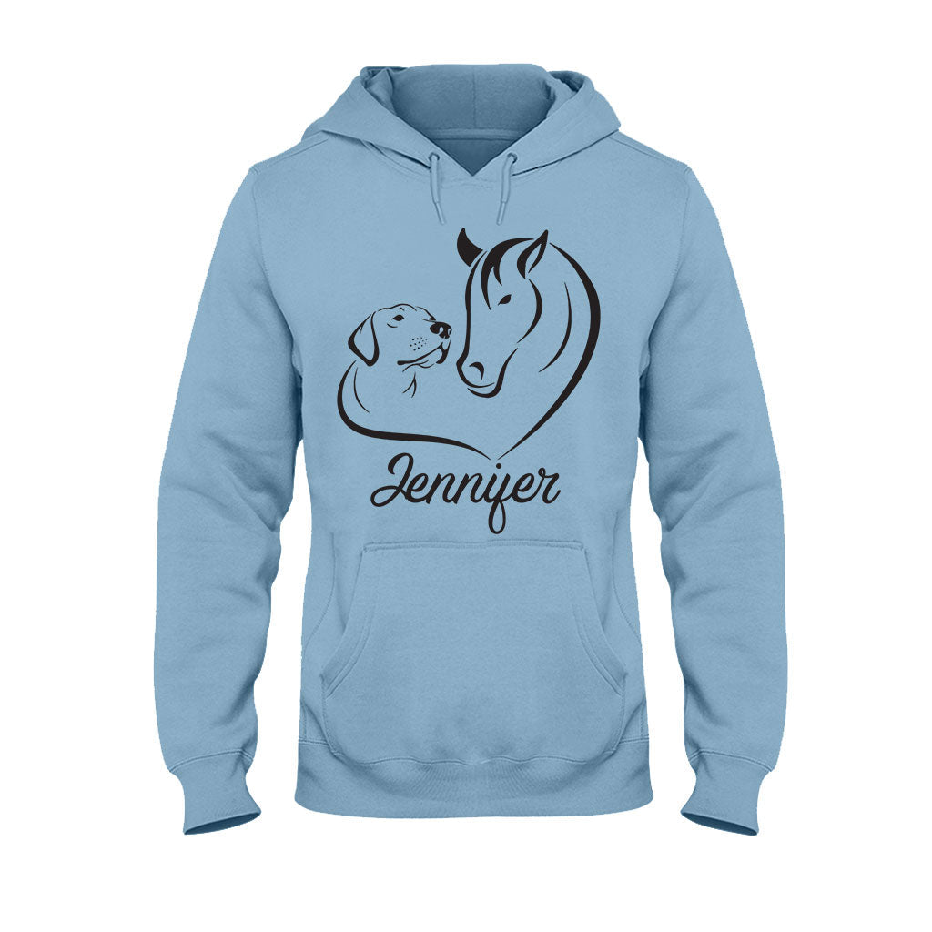 Horse And Dog - Personalized Horse T-shirt And Hoodie