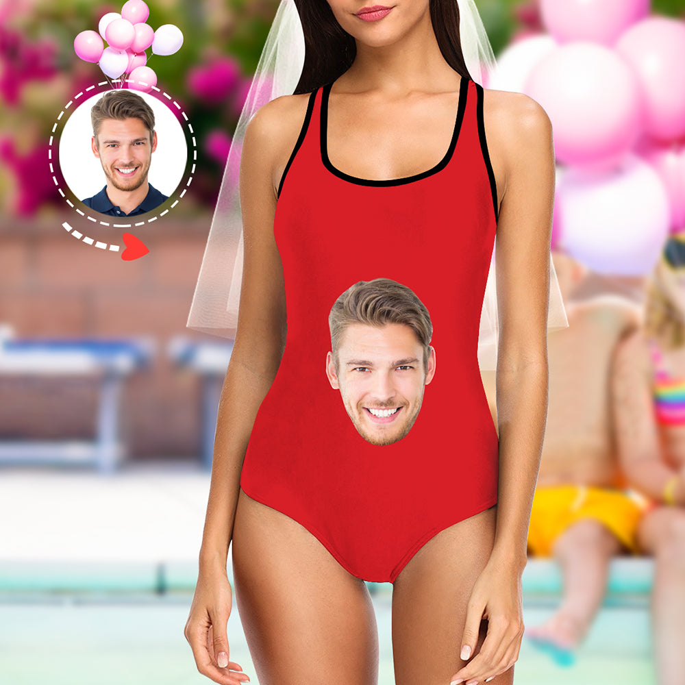 Custom Face Swimsuit - Personalized Couple One Piece Swimwear