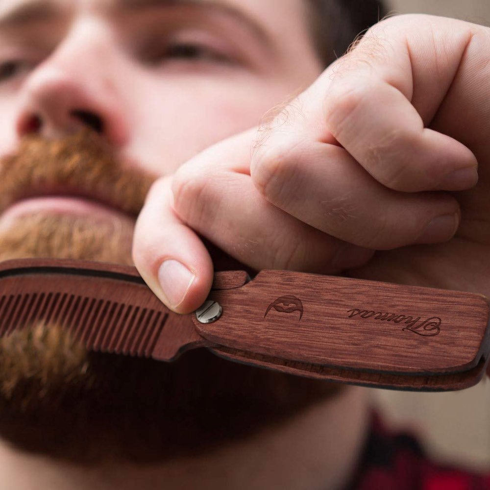 Wooden Beard Comb For Men - gift for uncle, dad - Personalized Beard Comb