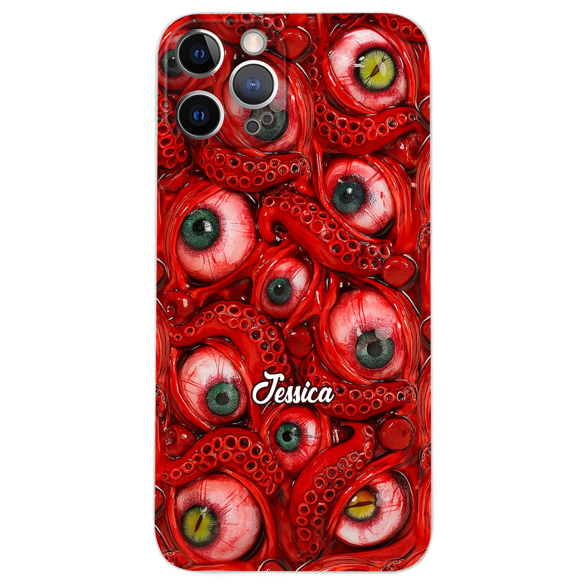 Horror Bloody Eyes - Personalized Halloween Leather Phone Case