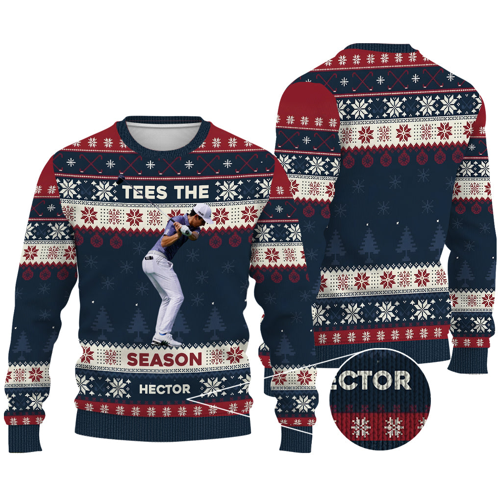 Christmas Golf - Personalized Golf Ugly Sweater