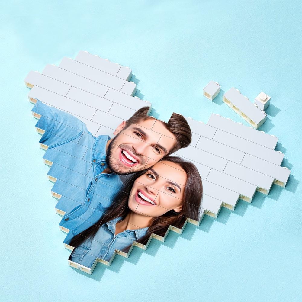 I Love You Forever - Personalized Couple Photo Heart Puzzle