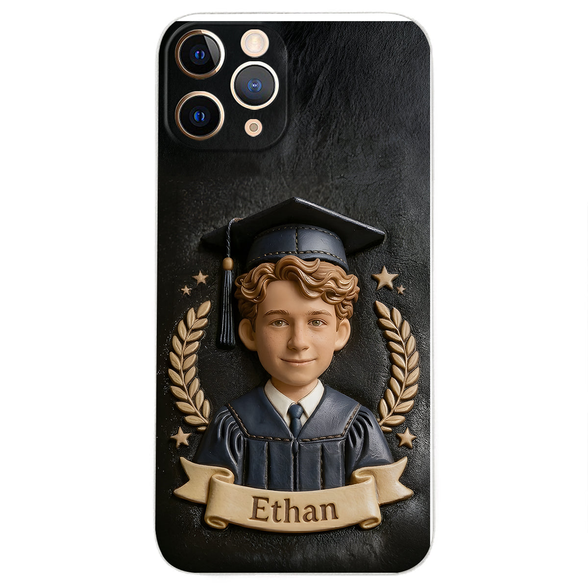 Graduation Gift - Personalized Graduation 3D Embossed Leather Phone Case