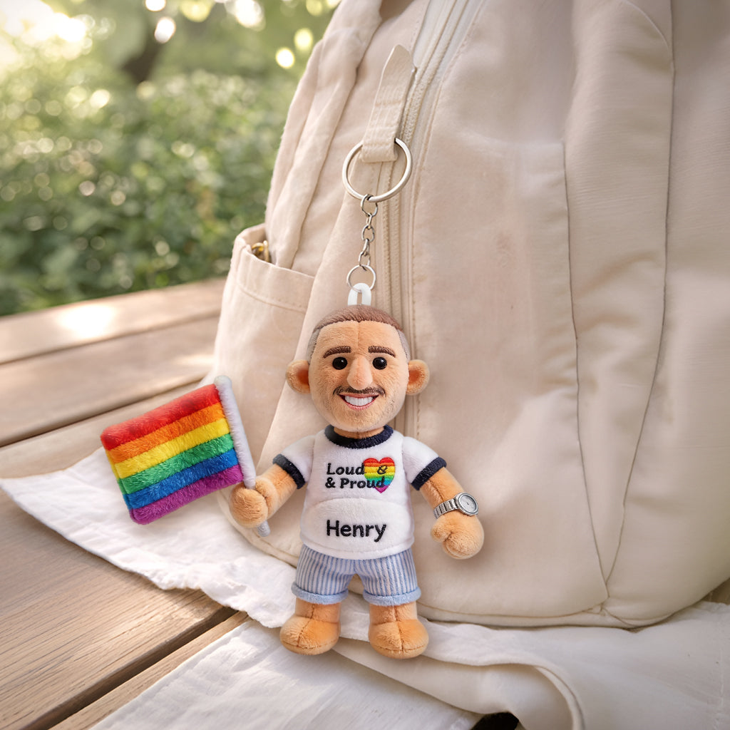 Custom Any Photo Love Is Love - Personalized LGBT Support Plush Keychain