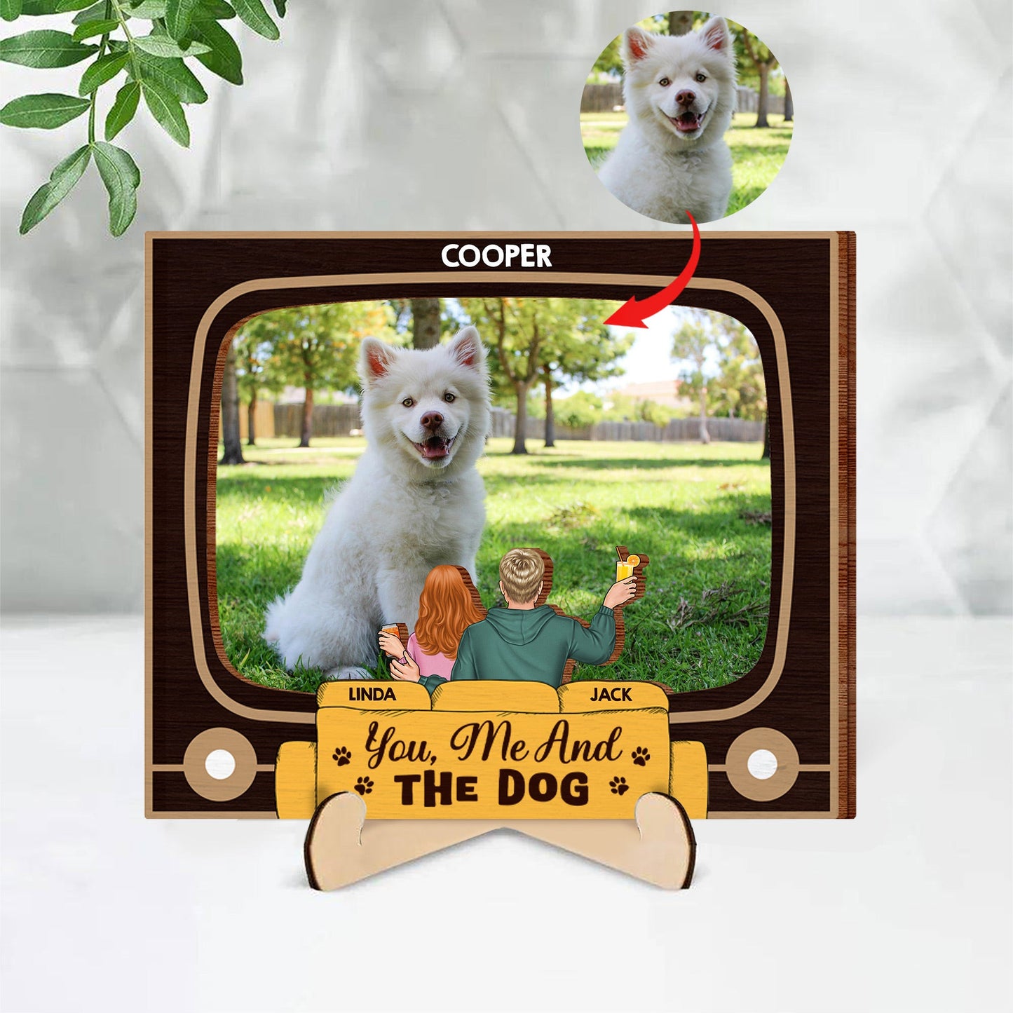 2-Layer Wooden Plaque - Celebrate Moments with You, Me, and the Dog