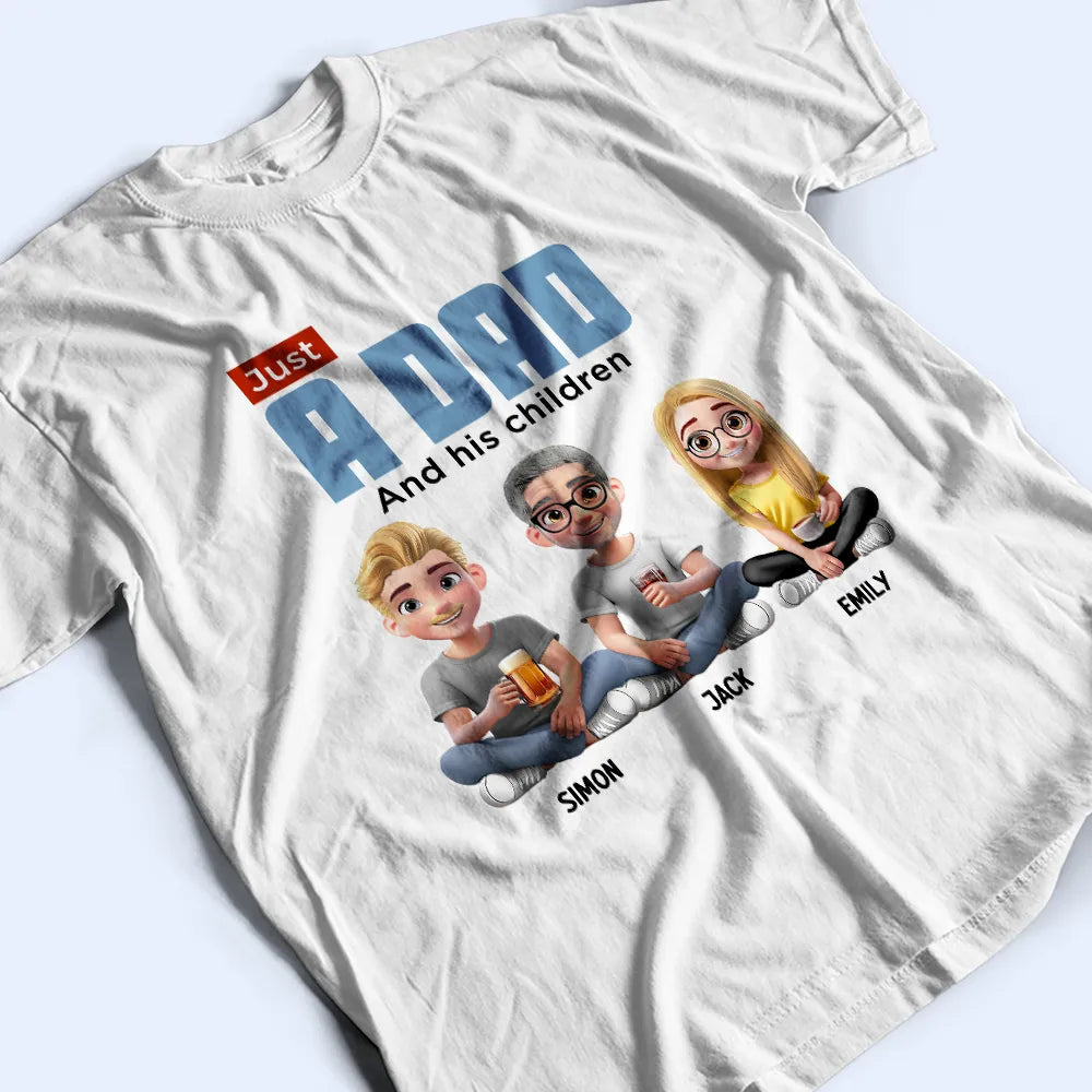 Custom Dad and Girl Tee with Kids' Names - Personalized Gift