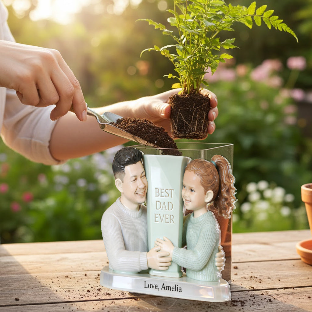Father's Day Plan Pot - Gifts For Dad, Grandpa - Personalized Father Acrylic Pot