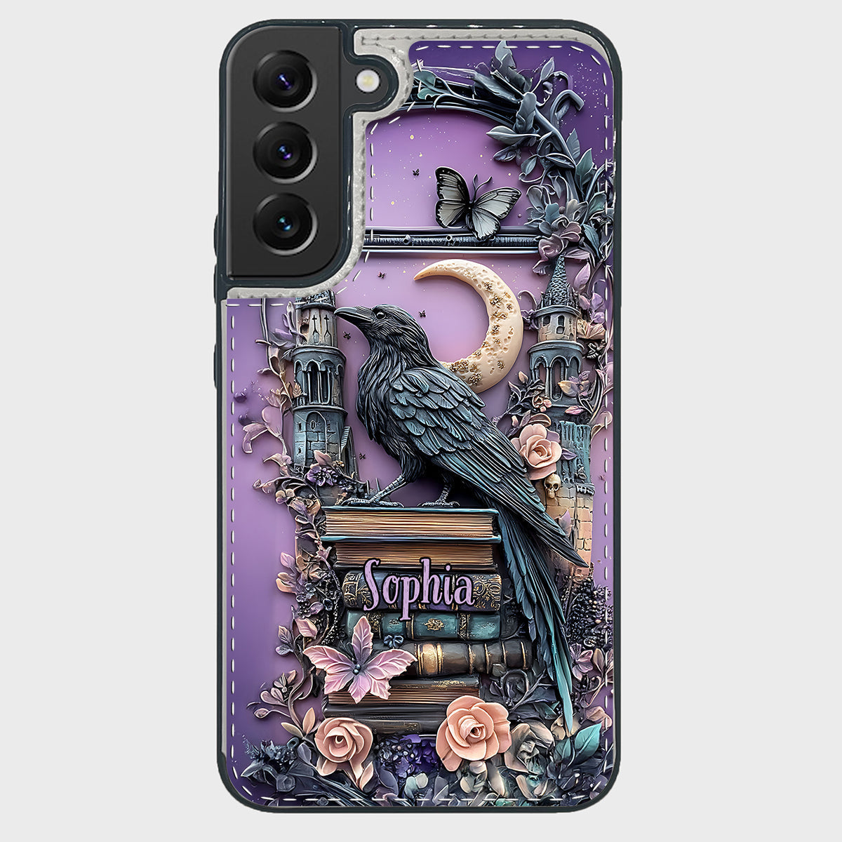 Dark Academia Book Reader - Personalized Book Foldable Wallet Phone Case