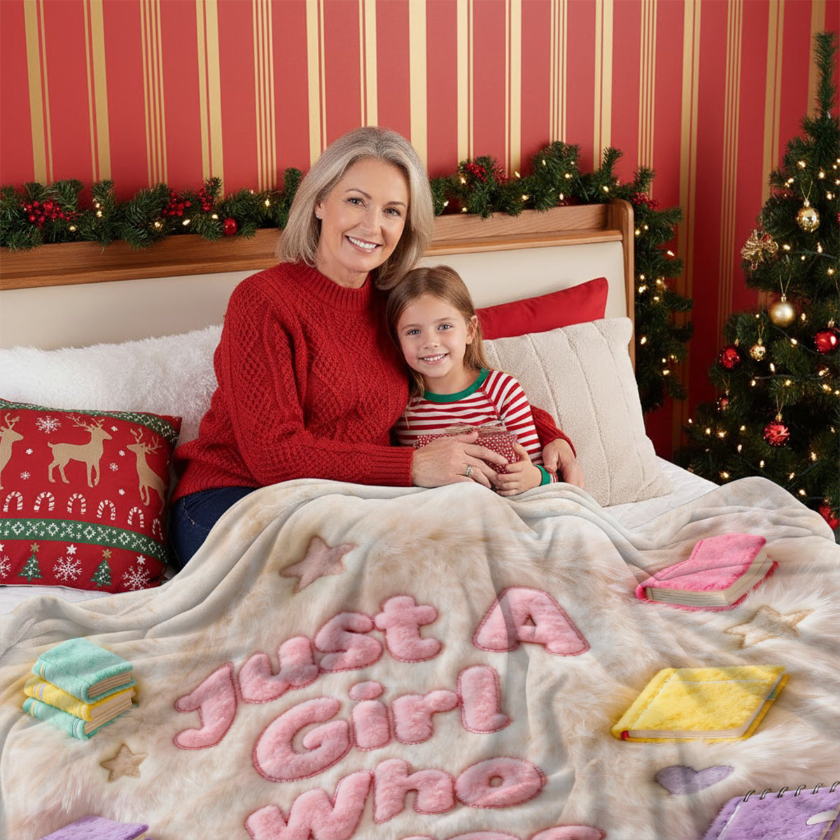 Just A Girl Who Loves Books - Personalized Book Wearable Blanket
