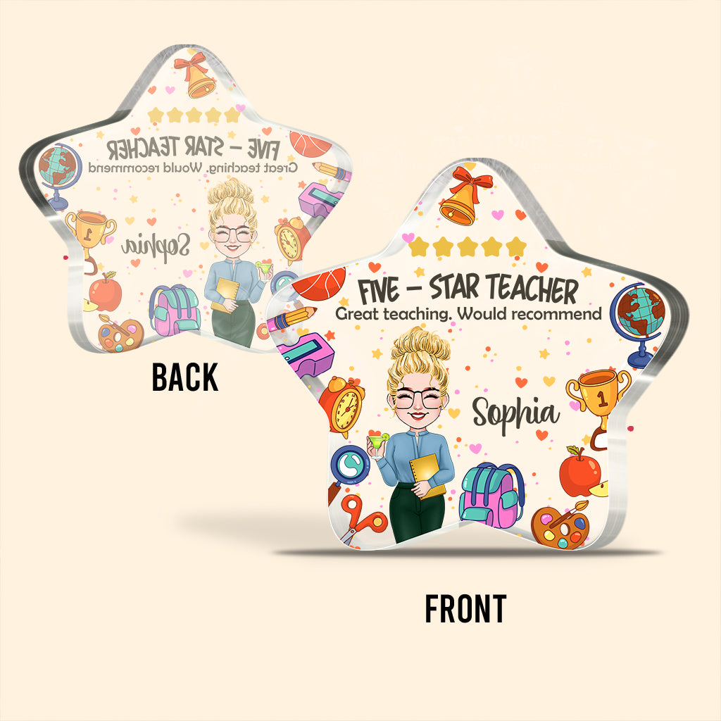 Five-star Teacher - Personalized Teacher Custom Shaped Acrylic Plaque