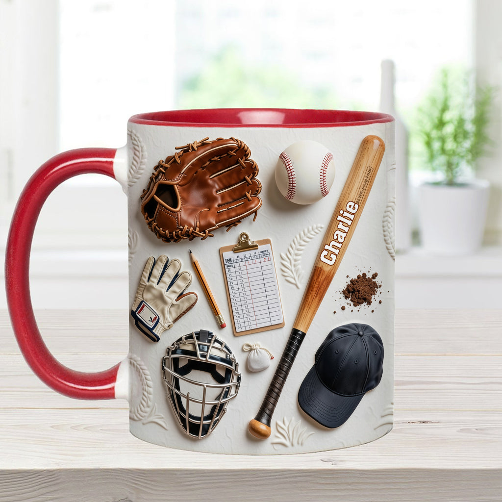 Love Baseball - Personalized Baseball Accent Mug & Coaster