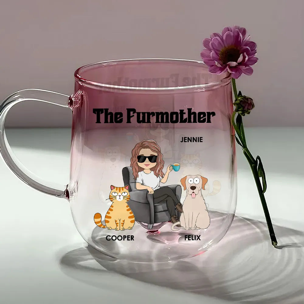 Personalized Dog Mom Gradient Glass Mug – Perfect for Dog Lovers and Pet Owners