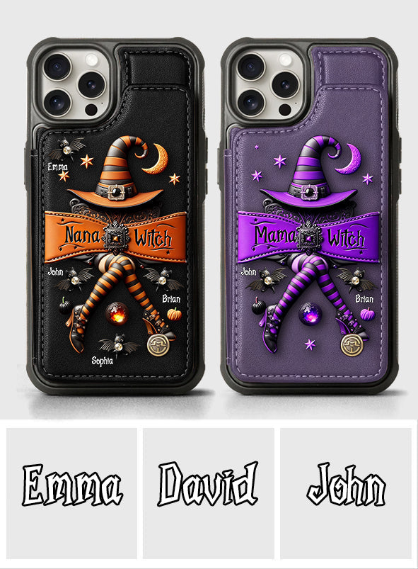 Halloween Gift For Grandma, Mama Witch - Personalized Mother Wallet Phone Case