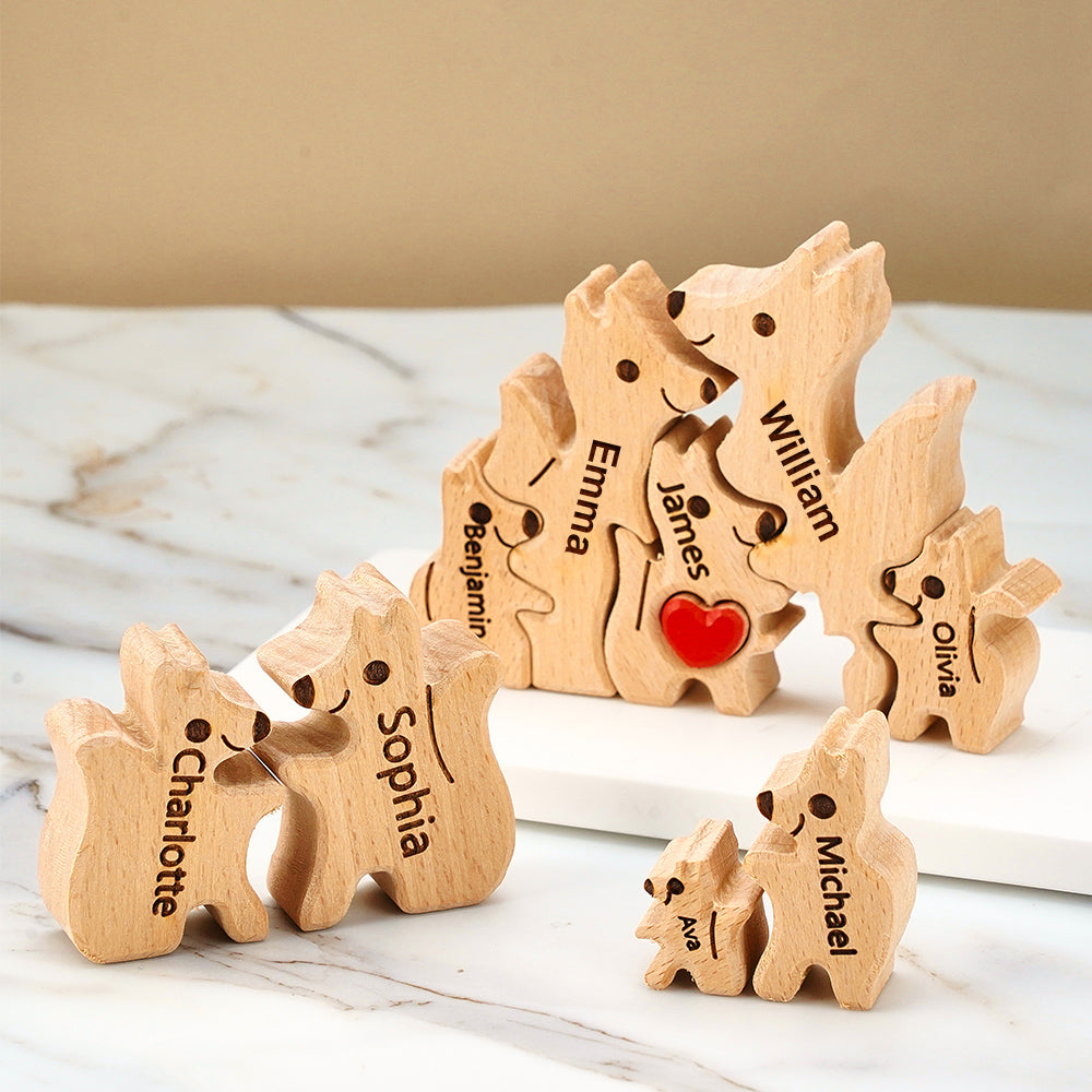 Fox Family - Personalized Family Wooden Puzzle