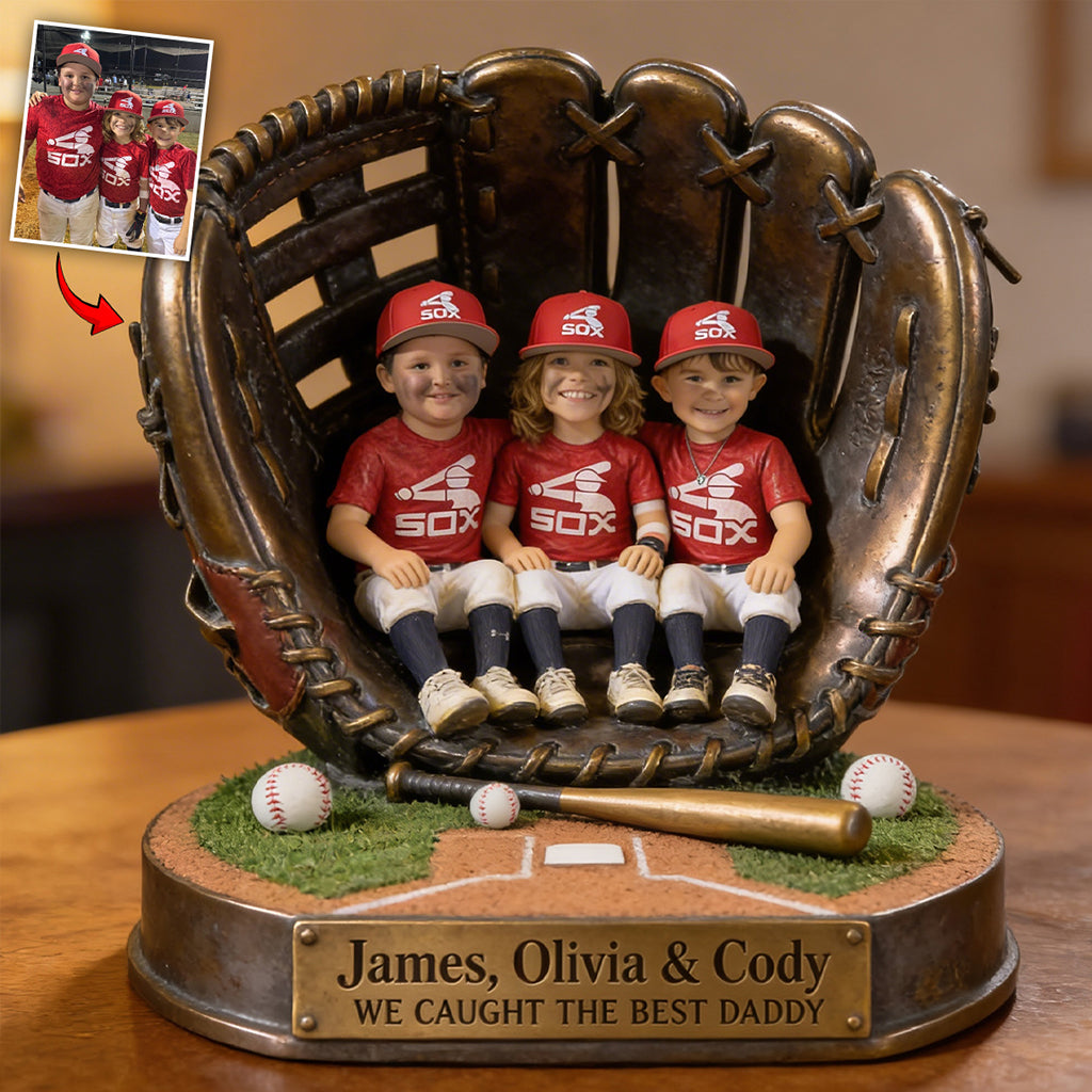 Custom Any Photo The Best Dad/Grandpa - Personalized Baseball Custom Shaped Acrylic Plaque