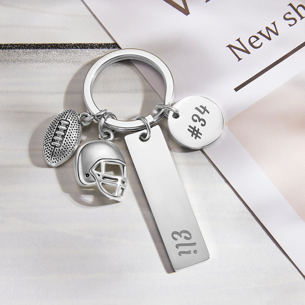 Football Items - Personalized Football Sport Keychain