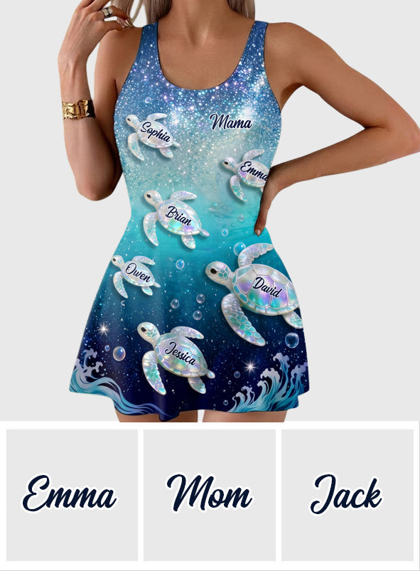 Best Mom Ever - Personalized Turtle Sleeveless Dress
